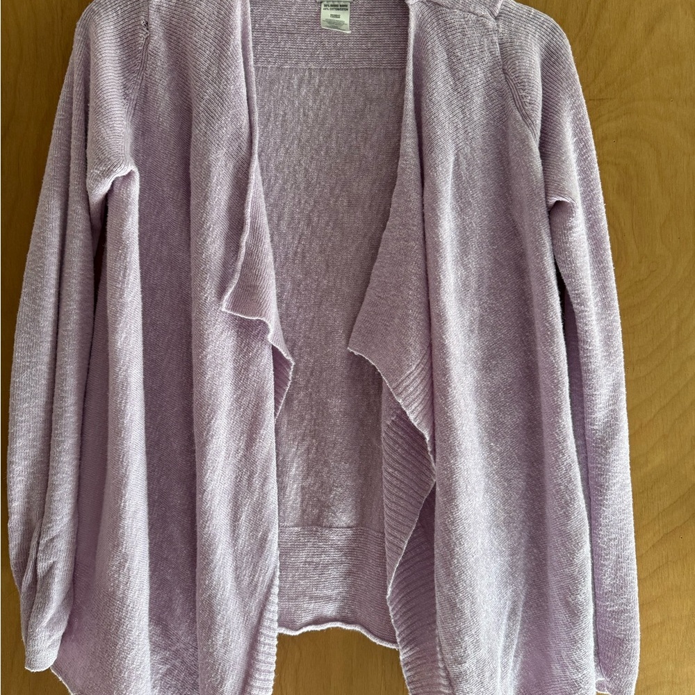Lavender Open Front Cardigan Sweater